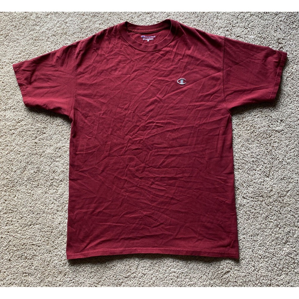 Men’s Champion T Shirt Red With Embroidered Logo | Size Large | Great Condition